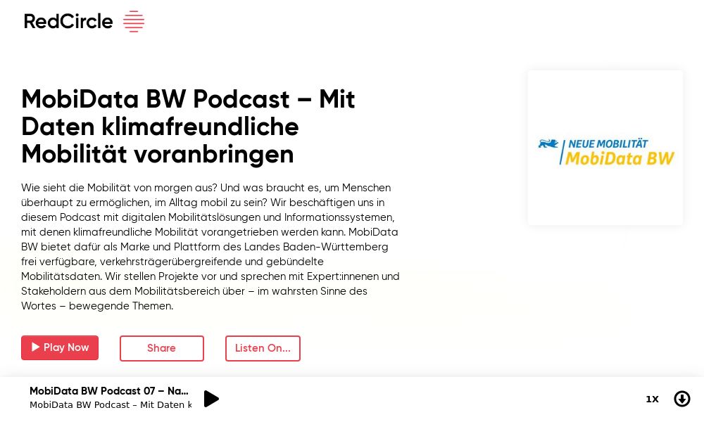 Screenshot of MobiData BW Podcast