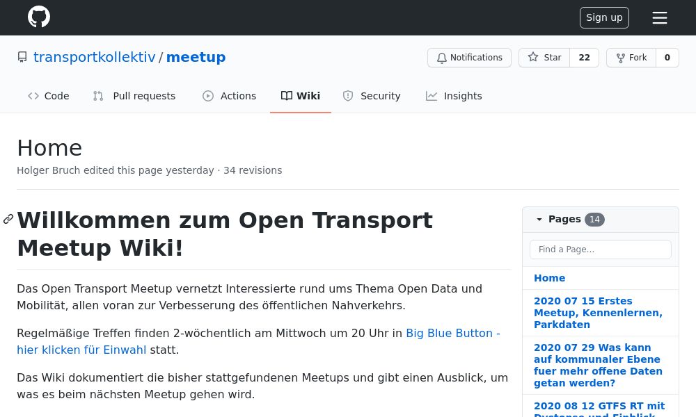 Screenshot of Open Transport Meetup