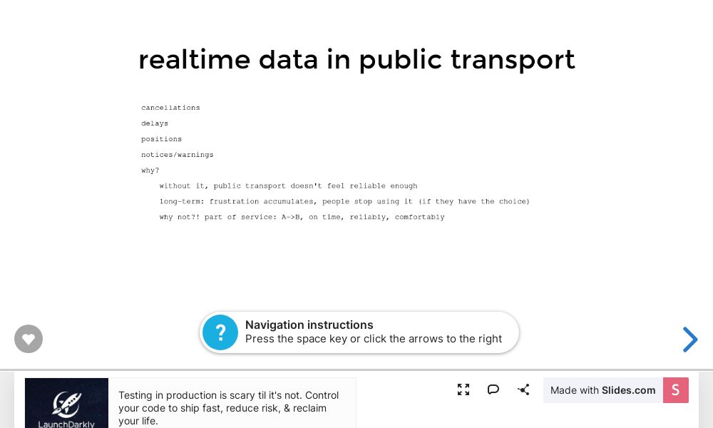 Screenshot of realtime data in public transport​