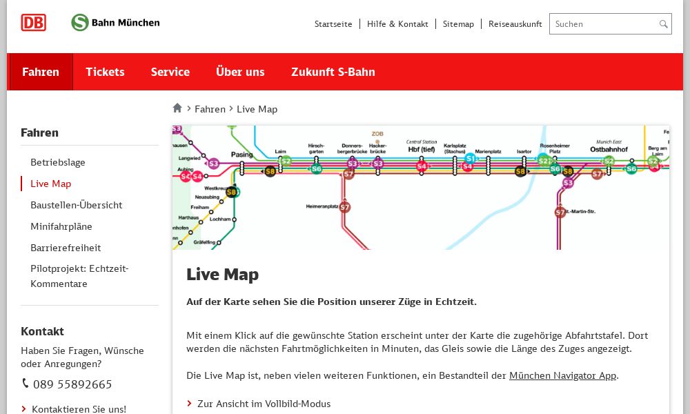 Screenshot of S-Bahn München - Live Map