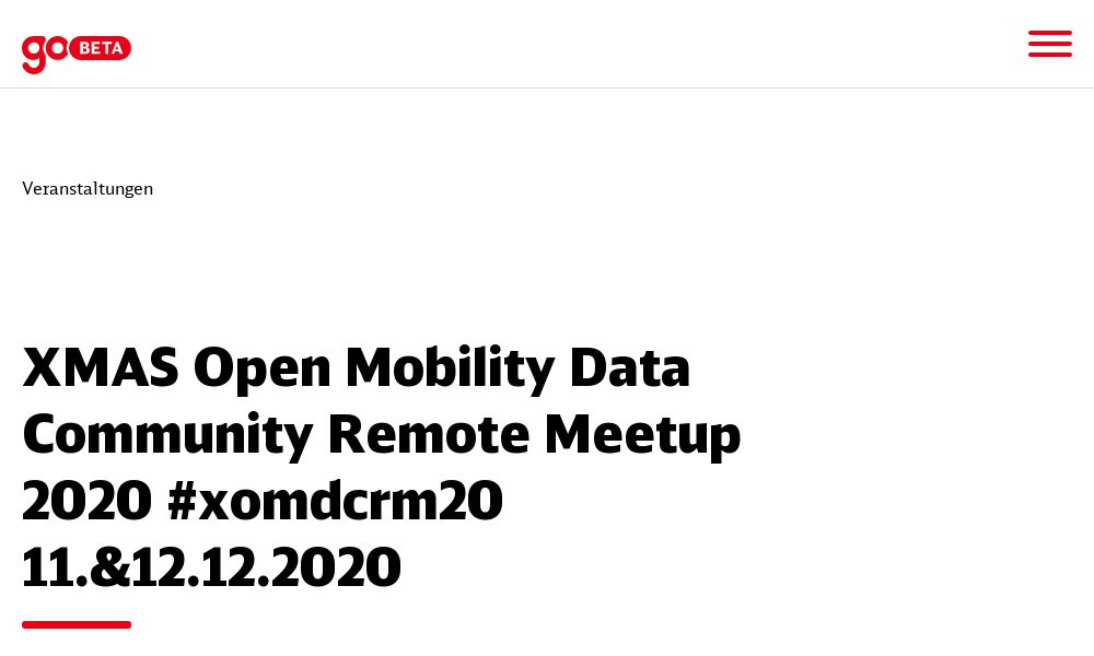 Screenshot of XMAS Open Mobility Data Community Remote Meetup 2020